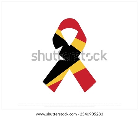 Ribbon flag of East Timor on a white background, Independence Day of East Timor, East Timor, Editable Vector illustration of East Timor flag, National Day design