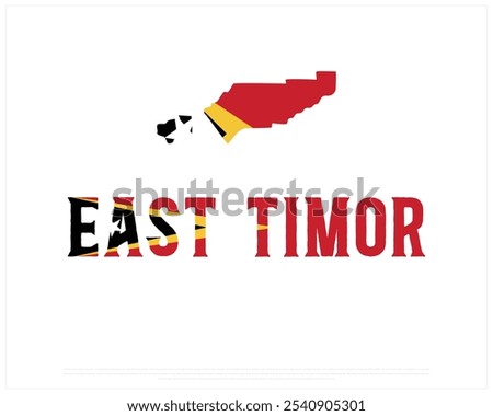 East Timor Typography with National flag on a white background, Editable vector design of East Timor typography with flag, National Day Design, East Timor day design