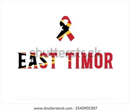 East Timor Typography with National flag on a white background, Editable vector design of East Timor typography with flag, National Day Design, East Timor day design