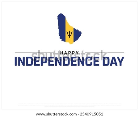 Happy Barbados Independence Day design on a white background, Independence Day of Barbados with map flag, Typographic Design of Barbados National Day, Editable vector Design, 30th November