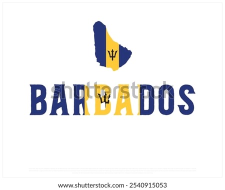 Barbados Typography with National flag on a white background, Editable vector design of Barbados typography with flag, National Day Design, Barbados day design