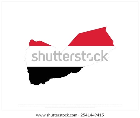 Map of Yemen on a white background, Independence Day of Yemen, Yemen, Editable Vector illustration of Yemen flag, National Day design, Vector design of map Flag