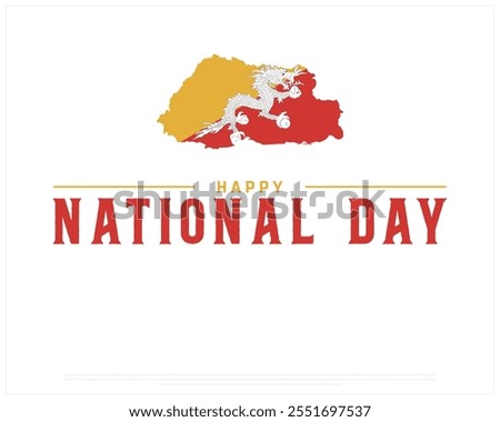 BHUTAN National day vector design on a white background, National Day of BHUTAN with map flag, Typographic Design of BHUTAN National day, Vector design of Bhutan Independence day