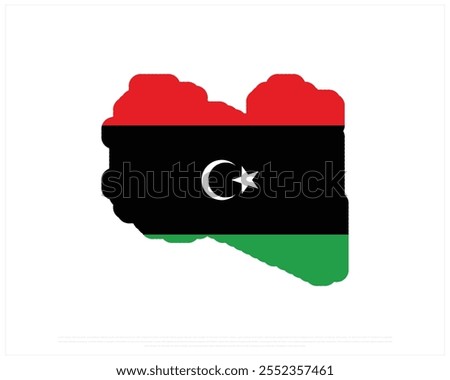 Vector design of map of LIBYA on a white background, Editable Vector illustration of LIBYA map, National Day design, vector design of Libya map Flag, National day of Libya