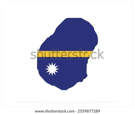 Map of NAURU on a white background, Editable Vector illustration of NAURU flag, National Day design, vector design of Nauru map Flag, National Day of Nauru