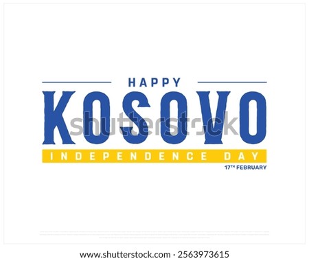 KOSOVO Independence Day vector design on a white background, Typographic Design of KOSOVO Independence Day with National Flag, KOSOVO blue typography, Kosovo national day Design