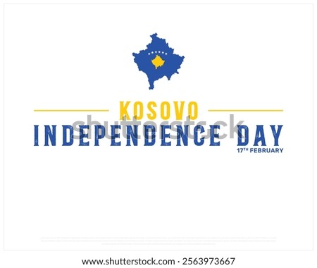 KOSOVO Independence Day vector design on a white background, Typographic Design of KOSOVO Independence Day, Independence Day of KOSOVO with Map flag, Vector Design of Kosovo Map