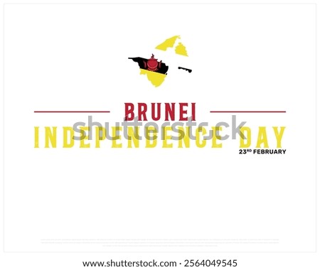 BRUNEI Independence Day vector design on a white background with map flag, Typographic Design of BRUNEI Independence Day, Map of BRUNEI, Vector design of Brunei national day