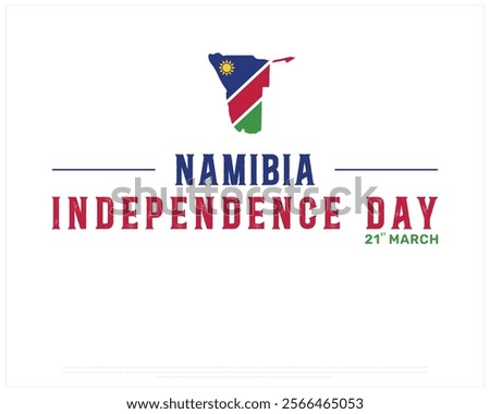 NAMIBIA Independence Day vector design on a white background with map flag, Typographic Design of NAMIBIA National Day, NAMIBIA typography, Map flag of Namibia