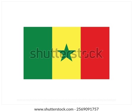 Flag of Senegal on a white background Senegal day design