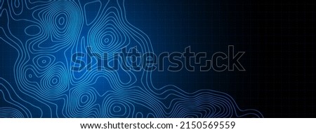 Vector neon background frame. Map design. Ornament glow chaotic circles on water, lines, waves. Geolocation. Scale grid. Itinerary. Rock garden. Smoke rings. Poster travel, business, social networks.