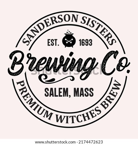 Sanderson Sisters Est. 1693 Brewing Co. Salem Mass Premium Witches Brew Foto d'archivio © 