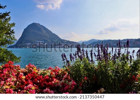 A beautiful view firm the Parco Ciani in Lugano, Tessin, Switzerland.  Zdjęcia stock © 