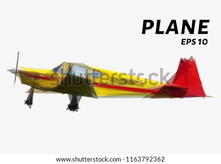 The plane of the triangles. Yellow light aircraft