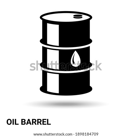 A barrel of oil. The oil barrel is isolated on a light background. Vector illustration.