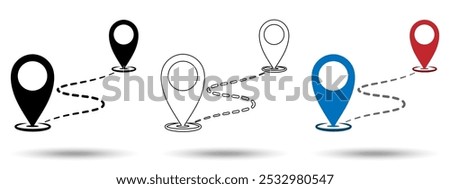 Milestone icon. Milestone icon on a white background, isolated. The icon has three uses in applications and websites. Vector illustration. Milestone icon on a white background.