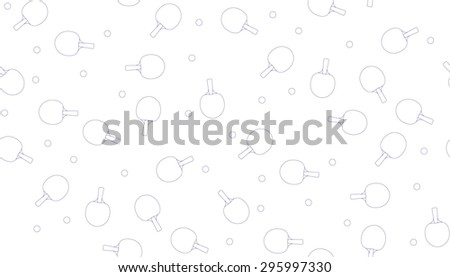 Vector seamless background of rackets for table tennis and balls on a white background. Pattern set for playing table tennis. 商業照片 © 