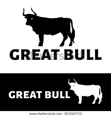 Vector Logo Of A Bull. Brand Logo - 361063712 : Shutterstock