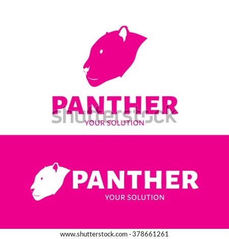 Vector logo Panther. Pink style