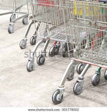 wheel of trolley supermarket cart