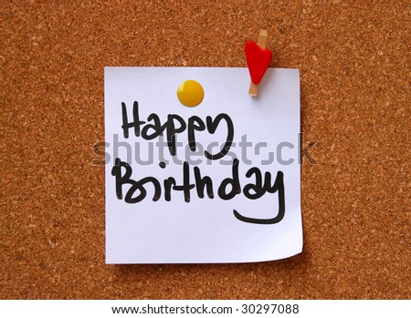 Happy Birthday Note Stock Photo 30297088 : Shutterstock