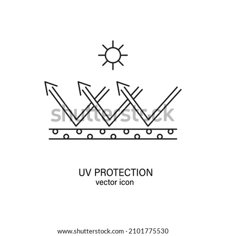 Sun uv protection line editable icon, vector pictogram of sunscreen spf. Skin or hair care illustration, sign for cream, lotion, cosmetics packaging.