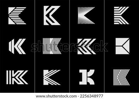 SImple K logo design collection. Modern K letter logo vector template set. Stok fotoğraf © 