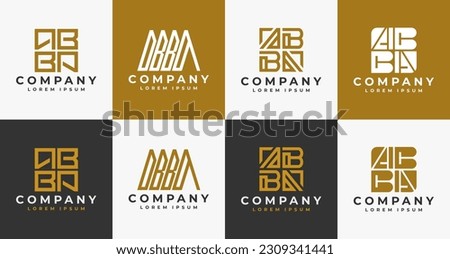 Luxury company letter A B ABBA logo design.