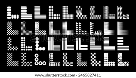 Modern abstract memphis letter L logo design set