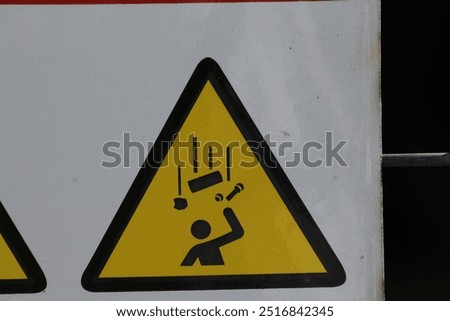 Similar – Image, Stock Photo Caution Danger of falling! So beautiful and yet so dangerous | Break-off edge on the steep coast | Protection with a red and white barrier tape