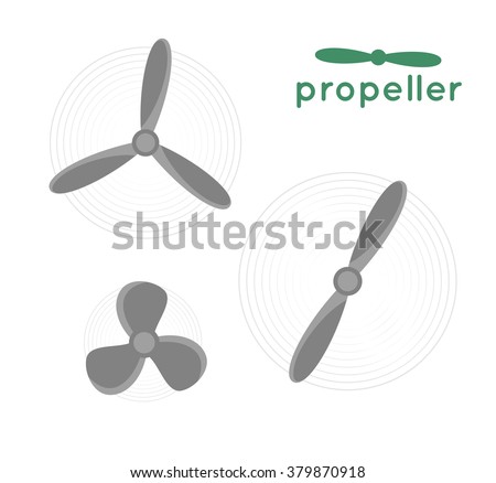 Three retro propellers vector illustration