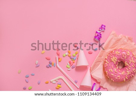 Similar – Image, Stock Photo Making doughnuts flat lay. Uncooked raw dough prepared for donuts