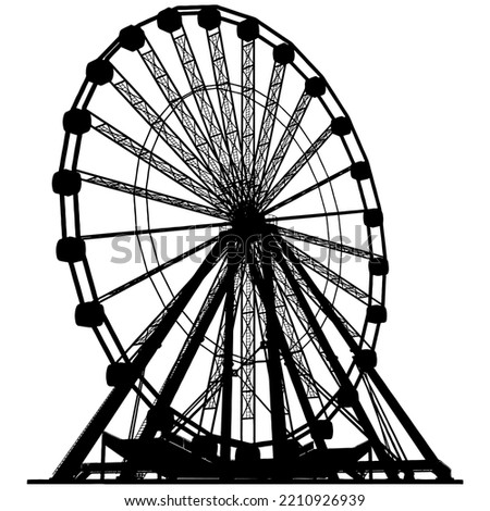 Carousel Silhouette Vector 66. Vector Illustration Of Carousel Isolated On White Background.