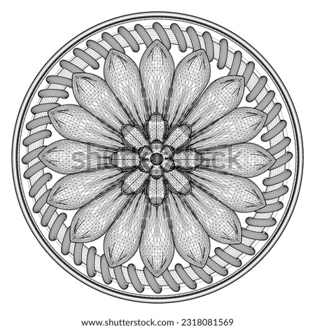 Rosette Ornament Decoration Vector 04. Illustration Isolated On White Background. A Vector Illustration Of Rosette. 