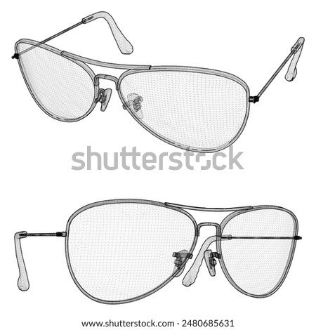 Sunglasses Vector 01. Glasses Eyeglasses Illustration Isolated On White Background.