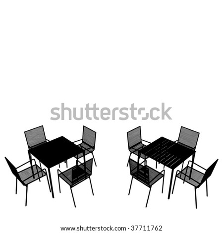 Outdoor Tables And Chairs Vector 01