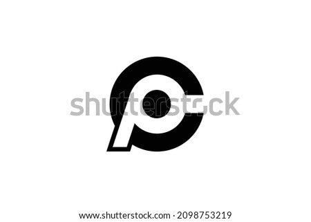 CP letter logo on luxury background. PC monogram initials concept. CP icon design. CP elegant and Professional black color alphabet icon on white background.