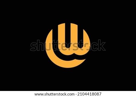 Initial CW WC modern monogram and elegant logo design, Professional Letters Vector Icon Logo on black background.