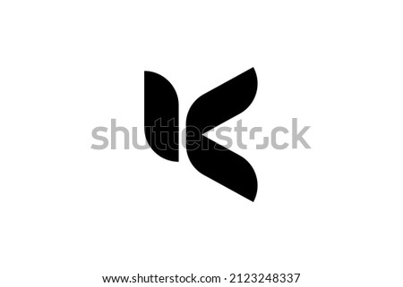 Monogram elegant minimal art logo concept. Trendy professional awesome artistic K KC CK initial based alphabet icon logo. Black color on white background. Premium Business logo. Stok fotoğraf © 