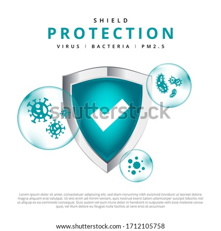 Medical shield protection logo isolate vector