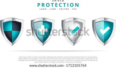 Medical shield protection logo isolate vector