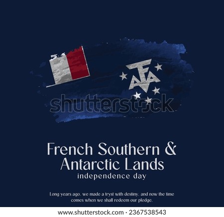 French Southern and Antarctic Lands Flag Made of Glitter Sparkle Brush Paint Vector, Celebrating French Southern and Antarctic Lands Independence Day.