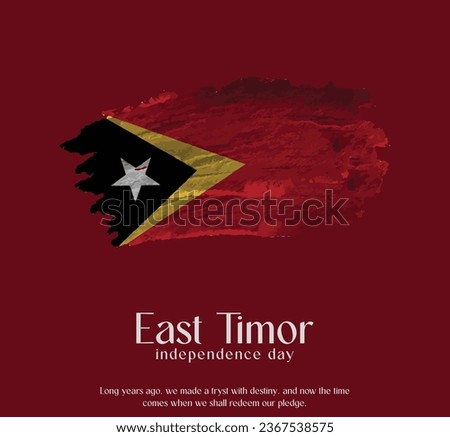 East Timor Flag Made of Glitter Sparkle Brush Paint Vector, Celebrating East Timor Independence Day.