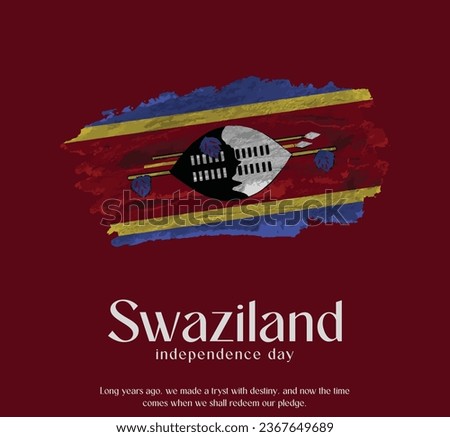 Swaziland Flag Made of Glitter Sparkle Brush Paint Vector, Celebrating Swaziland Independence Day.