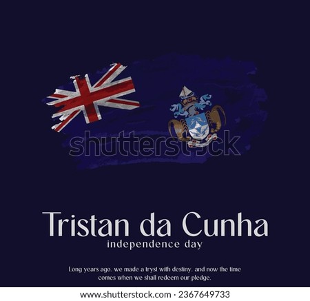 Tristan da Cunha Flag Made of Glitter Sparkle Brush Paint Vector, Celebrating Tristan da Cunha Independence Day.