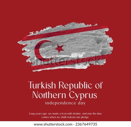 Turkish Republic of Northern Cyprus Flag Made of Glitter Sparkle Brush Paint Vector, Celebrating Turkish Republic of Northern Cyprus Independence Day.