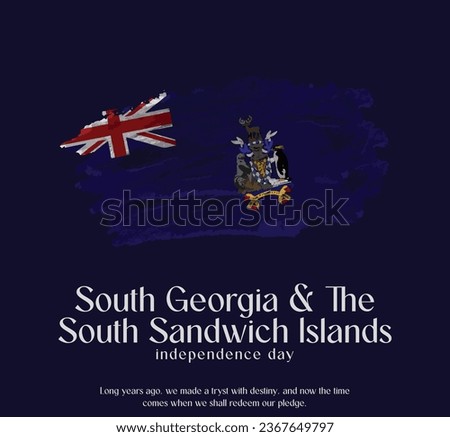 South Georgia and the South Sandwich Islands Flag Made of Glitter Sparkle Brush Paint Vector, Celebrating South Georgia and the South Sandwich Islands Independence Day.