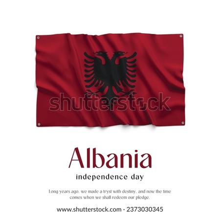 Albania Flag, Celebrating Independence Day. Abstract waving flag on white background Country Flag.