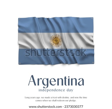 Argentina Flag, Celebrating Independence Day. Abstract waving flag on white background Country Flag.