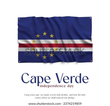 Cape Verde Flag, Celebrating Independence Day. Abstract waving flag on white background Country Flag.